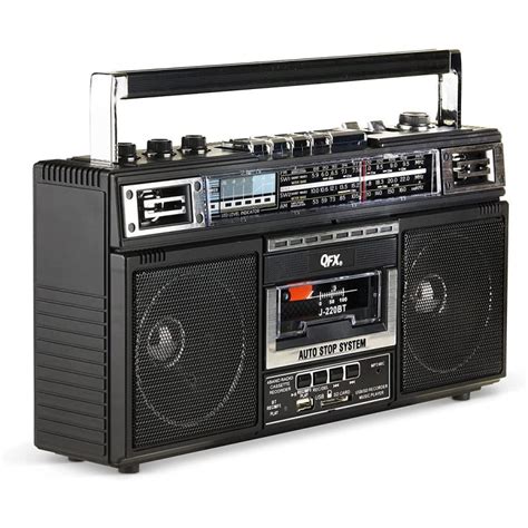 Qfx J 220bt Rerun X Cassette Player Boombox With 4 Band Radio Mp3 Con