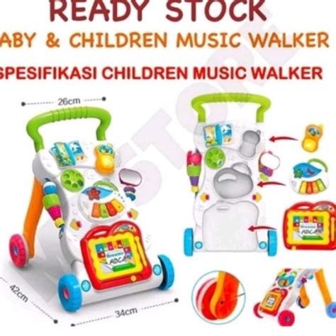 jual  mainan anak bayi dorongan musik baby walker mainan anak