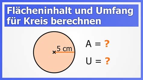 Flächeninhalt und Umfang für Kreis berechnen How to Mathe YouTube