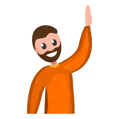 Premium Vector | Man hand up icon cartoon of man hand up vector icon ... 