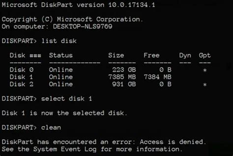 Diskpart Has Encountered An Error Access Is Denied Thewindowsclub