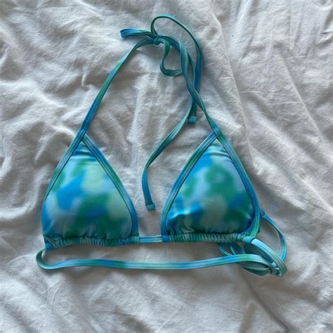 93 Playstreet Triangle Bikini Top Size L Never Worn Depop