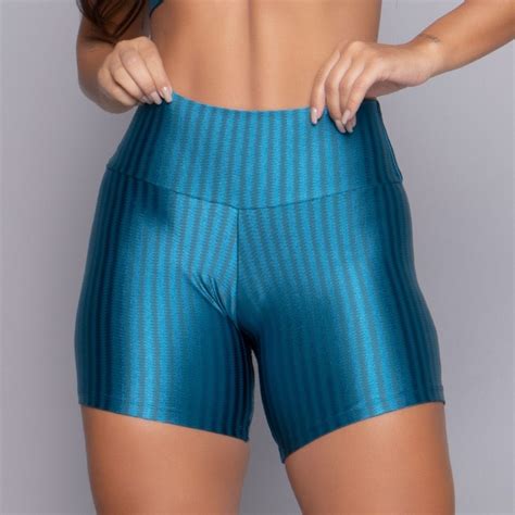 Short Fitness New Zig Azul Vekyo Moda Feminina Para Todos Os Momentos