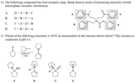Solved 14. The following compound has four aromatic rings. | Chegg.com
