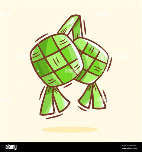 Hand Drawn Ketupat Cartoon Illustration Stock Vector Image Art Alamy