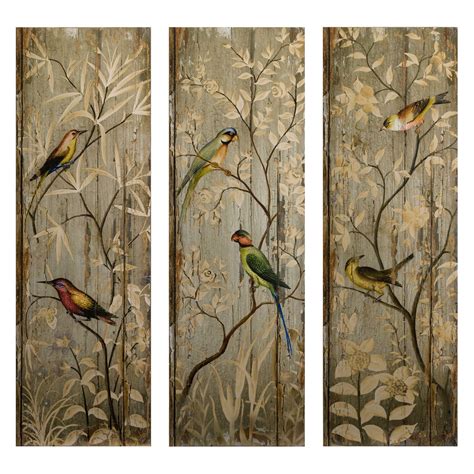 Birds And Botanicals Wall Decor Set Of 3 Laylagrayce Bird Wall Decor