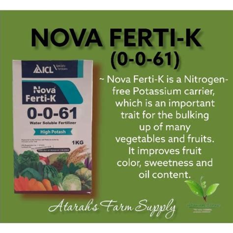 COD Nova Ferti K Water Soluble Foliar 0 0 61 1kg Lazada PH