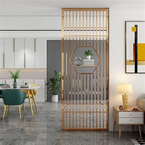 Golden Home Divider Stainless Steel Pvd Partition Panel Glossy At