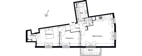 Plan appartement T3 de 64 19 m² neuf résidence Villa des Petits