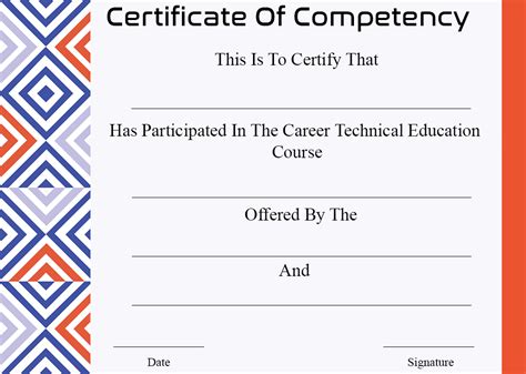 Free Sample Certificate Of Competency Templates