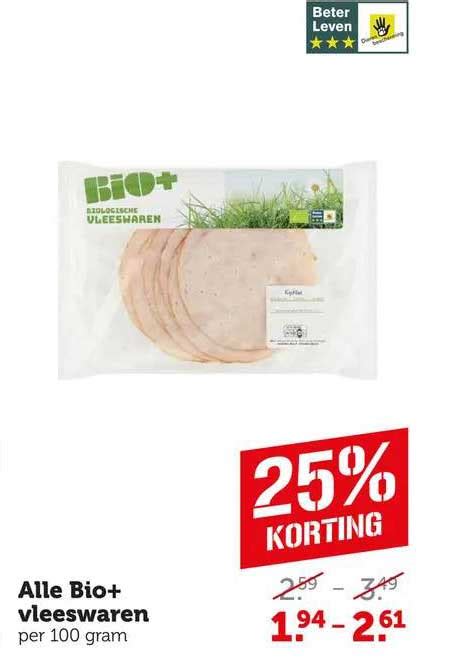 Alle Bio Vleeswaren 25 Korting Aanbieding Bij Coop Compact 1Folders Nl