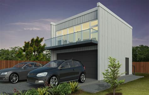 Double Garage with Flat Loft by Hybrid Build | ArchiPro NZ