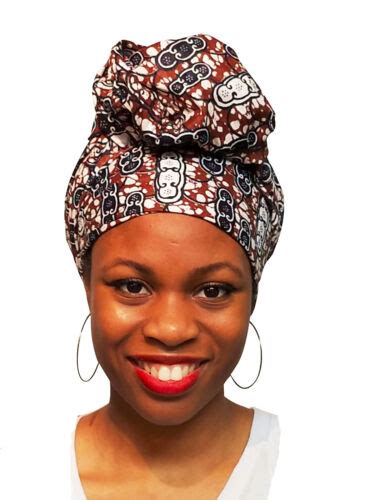 Earth Tone African Print Ankara Head Wrap Tie Scarf Dp3770 Ebay