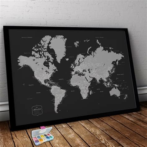 Custom World Map Travel Poster Personalized Travel Map With Etsy