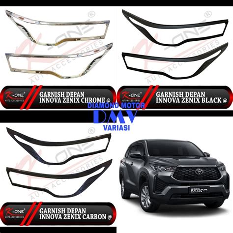 Jual Lis Cover Garnis Lampu Depan Chrome Hitam Doff Carbon Toyota All