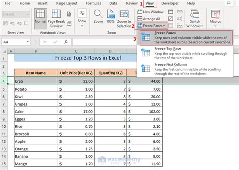 How To Freeze Selected Rows In Excel Formula Printable Templates