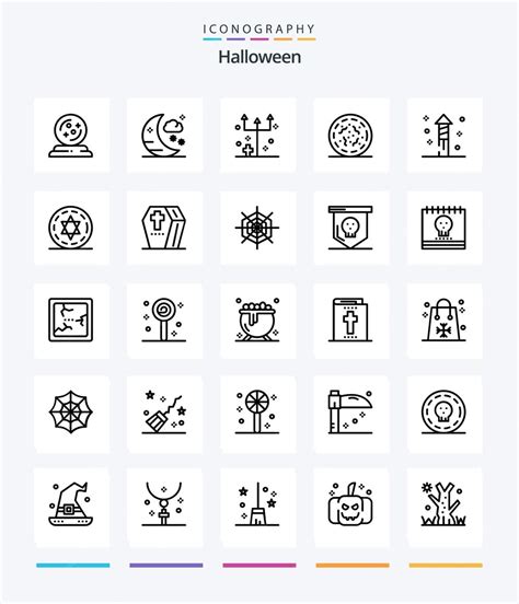 Pacote De ícones Creative Halloween 25 Outline Como Verme De Halloween