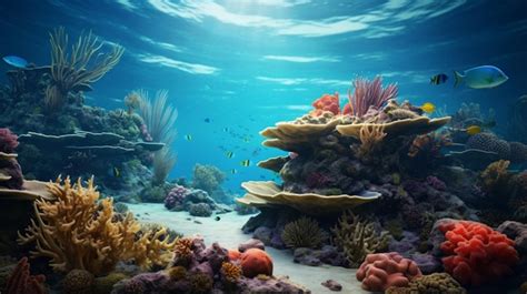 Premium Photo Vibrant Underwater Coral Reef Scene In Stunning K