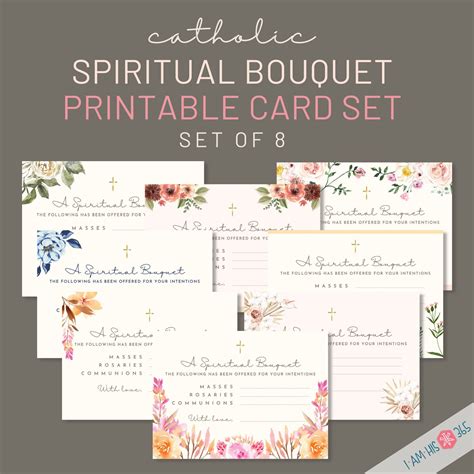 8 Printable Spiritual Bouquet Cards for All Occasions | Set of 8 Catholic Prayer Cards | Gift of ...