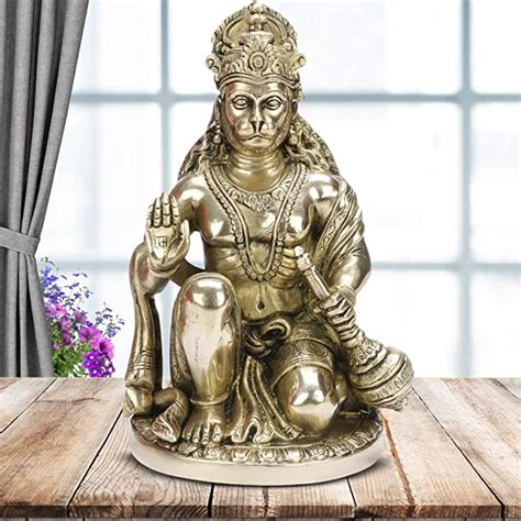 Buy Kartique Brass Blessing Hanuman Idol 9 Inch Height Traditional