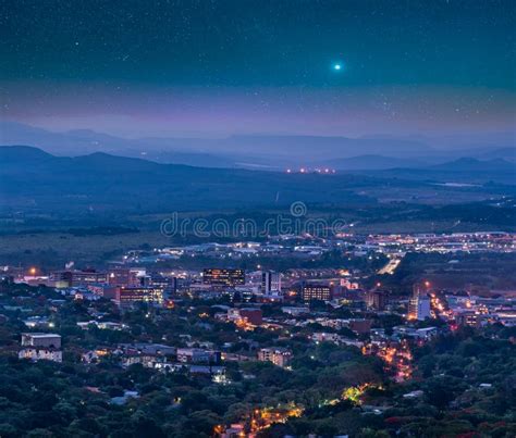 Nelspruit City At Night With Stars In The Sky Stock Photo Image Of