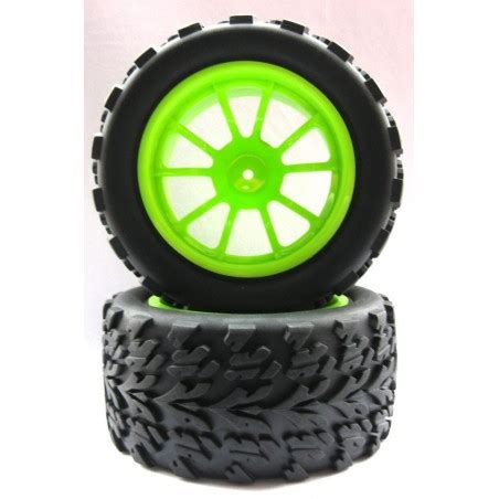 8028 Juego De Ruedas VERDES X2 Monster Truck