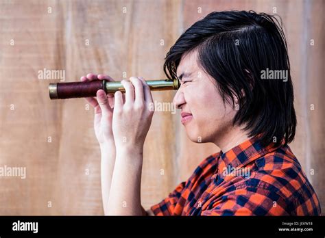 Male Looking Through Telescope Hi Res Stock Photography And Images Alamy