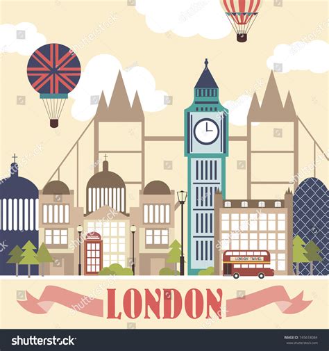 London City Set Elements Landmarks Vector Stock Vector Royalty Free