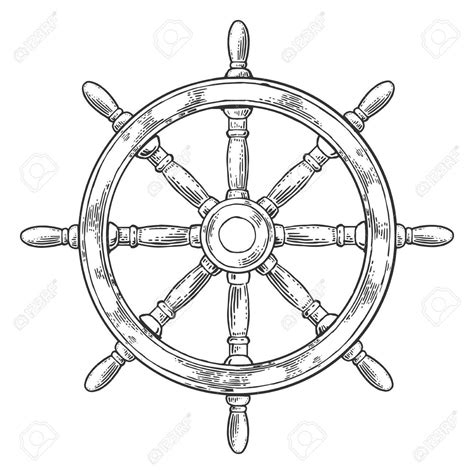 Ship Wheel Drawing at GetDrawings | Free download