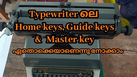 Parts Of Typewriter Home Keys Guide Keys Master Key