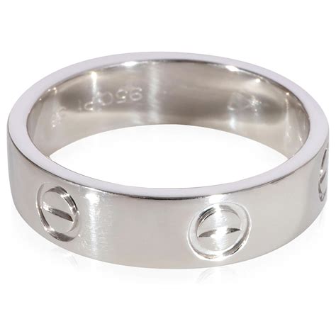 Cartier Love Ring In 950 Platinum Silvery Metallic Metal Ref934692