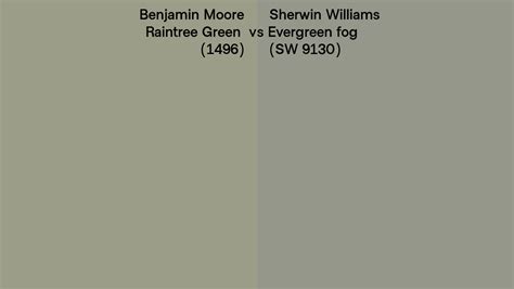 Benjamin Moore Raintree Green 1496 Vs Sherwin Williams Evergreen Fog