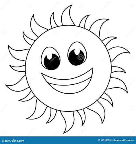 Happy Sun Face Coloring Template Coloring Pages