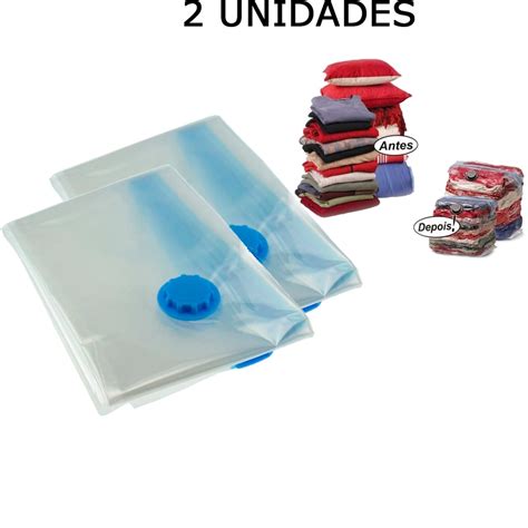 2 Saco A Vácuo Guardar Roupas Cobertor Organizador 50x60cm Submarino