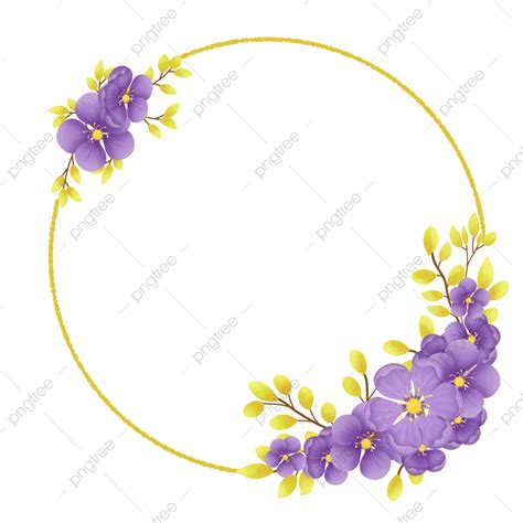 Purple Flower Wreath Png Image Beautiful Purple Flower Wreath On Circle Frame For Decoration