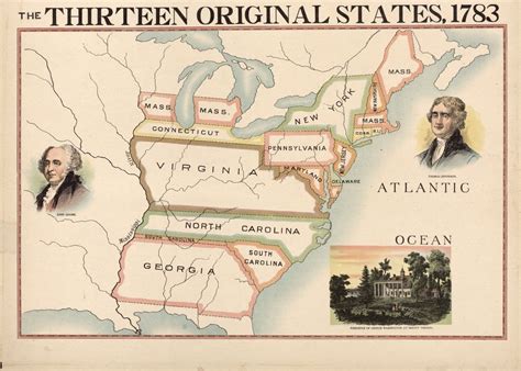 The Thirteen Original States, 1783 [1228x877] : r/MapPorn