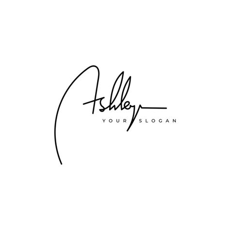 ashley  signature logo design  vector art  vecteezy