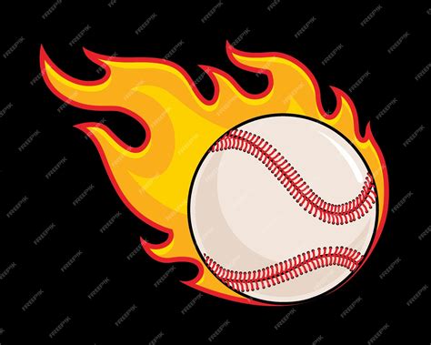 Premium Vector Baseball Ball Flame Softball Fire Vector Illustrations