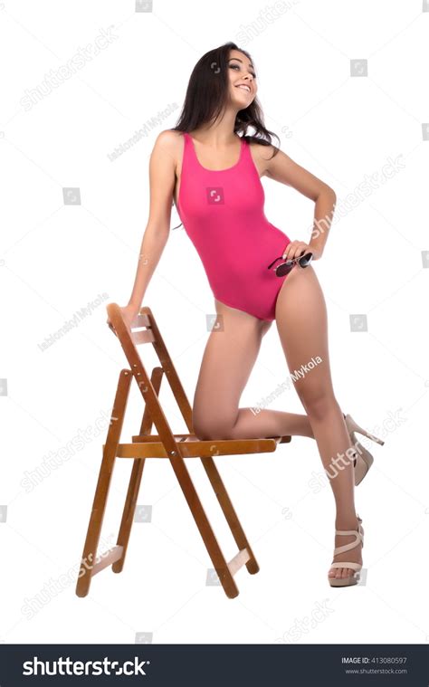 Beautiful Sexy Brunette Girl Posing Bathing Stock Photo Shutterstock