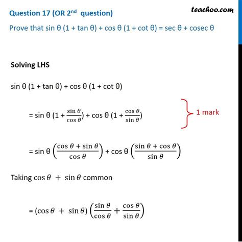 Prove That Sin Tan Cos Cot Sec Cosec