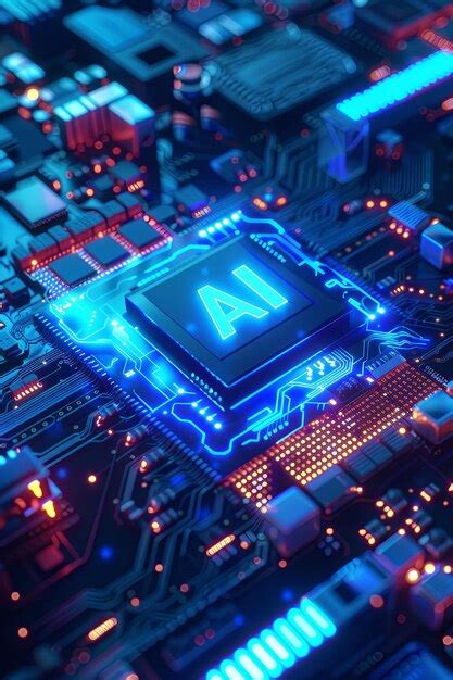 AI Chip On A Circuit Board Premium AI Generated Image