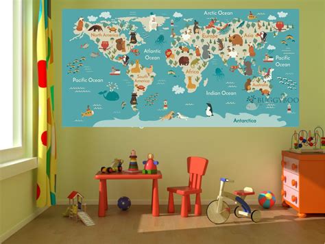 Adesivo De Parede Mapa Mundi Infantil Cole Decore