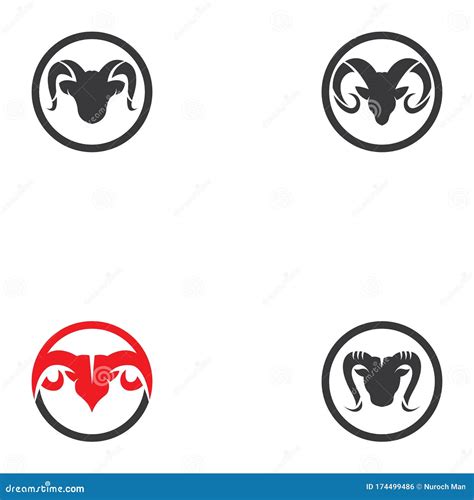 Ram Horns Vector Logo Icons Template Stock Vector Illustration Of Design Face 174499486