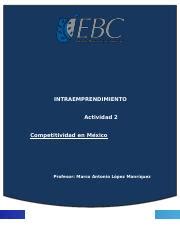 Actividad 2 Intraemprendimiento Docx INTRAEMPRENDIMIENTO Actividad 2