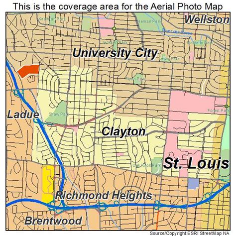 Aerial Photography Map Of Clayton Mo Missouri