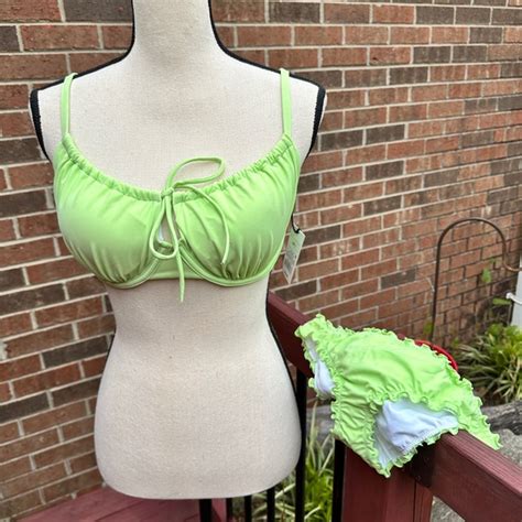 Shade Shore Swim Nwt Shade And Shore Lime Green Bikini Top And
