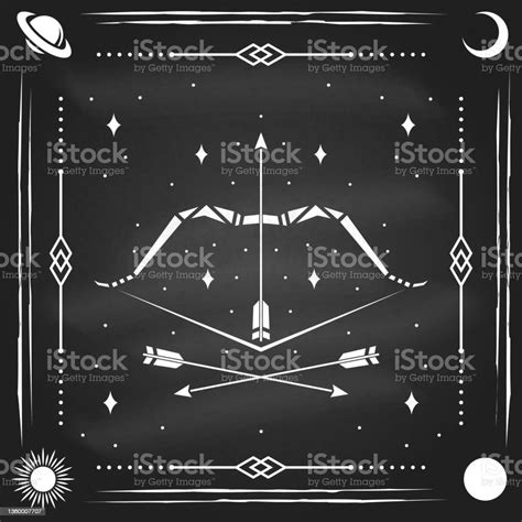 Zodiac Astrology Horoscope Sign Sagittarius Design Vector Illustration Elegant Modern Symbol Or