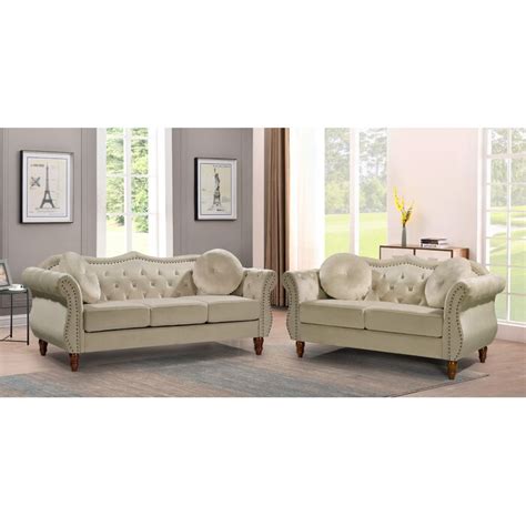 House Of Hampton Covell Piece Velvet Living Room Set Reviews