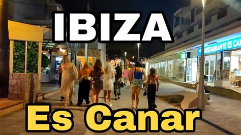 Es Canar Ibiza A Walk At Promenade Of Es Canar At Night Holiday