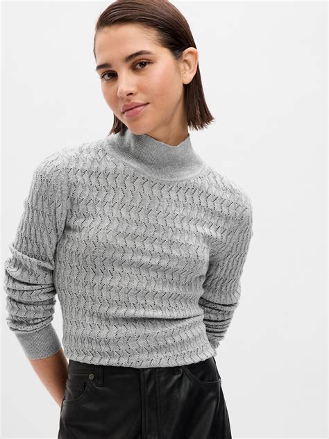 Pointelle Turtleneck Sweater Gap